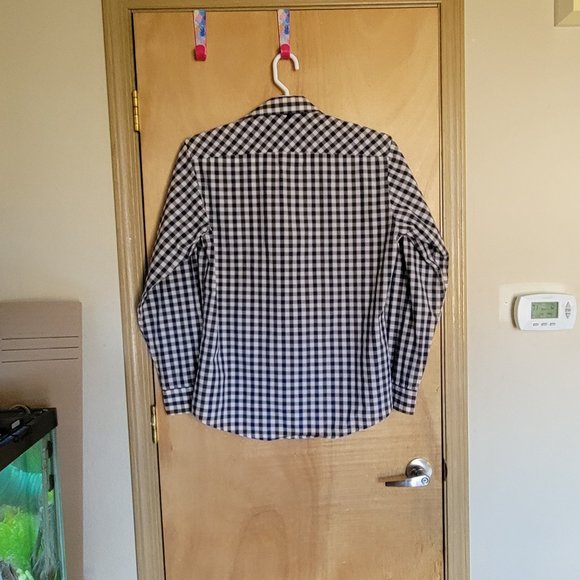 💚Nicole Miller NMAN Medium Shirt Plaid Button Up - Picture 2 of 6